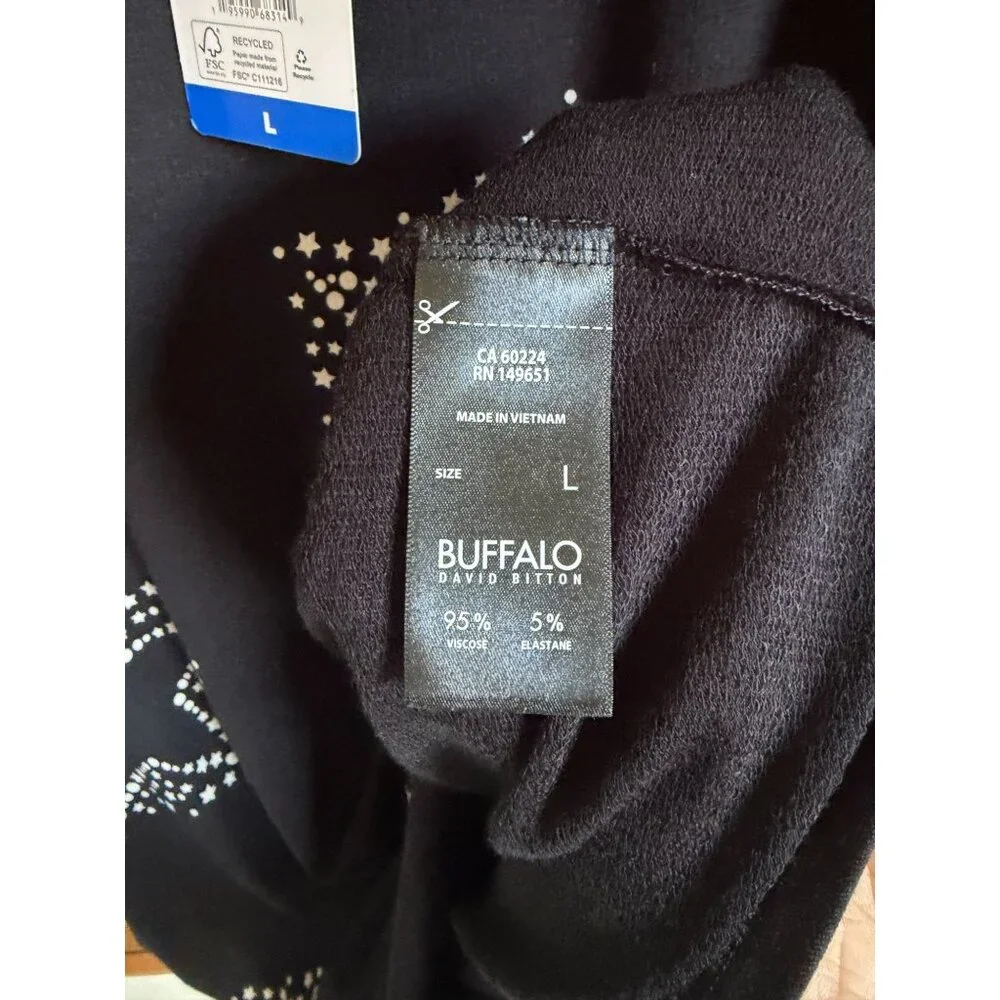 New! Buffalo David Bitton Super Soft Lightweight French Terry Short Sleeve Top M - Picture 6 of 7